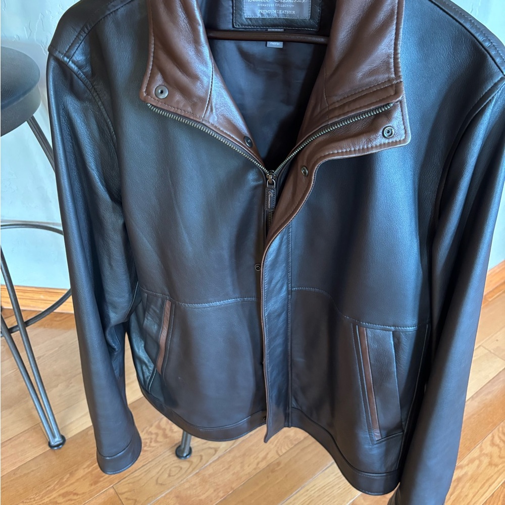 Daniel Cremieux Black and Brown Leather Jacket